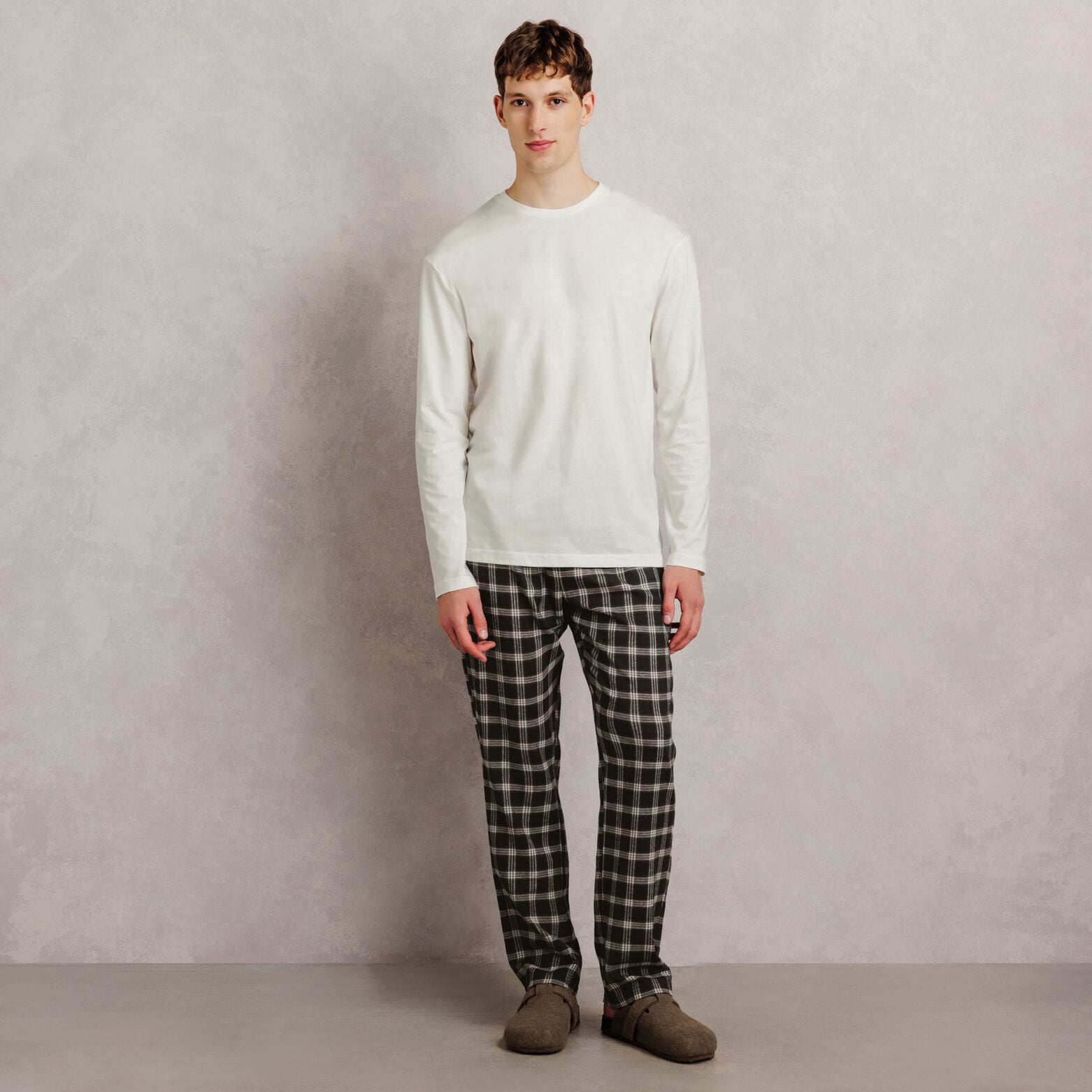 Ensemble pyjama flanelle &agrave; carreaux