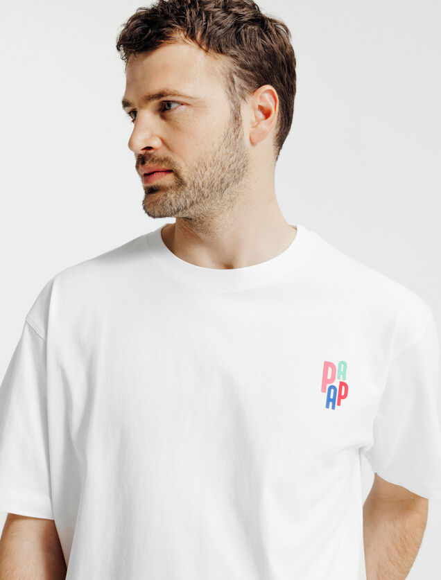 T-shirt voor Vaderdag met print voor- en achteraan