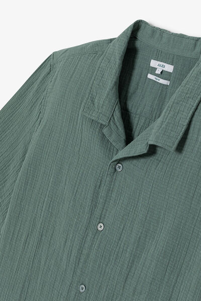 Chemisette en gaze de coton col requin