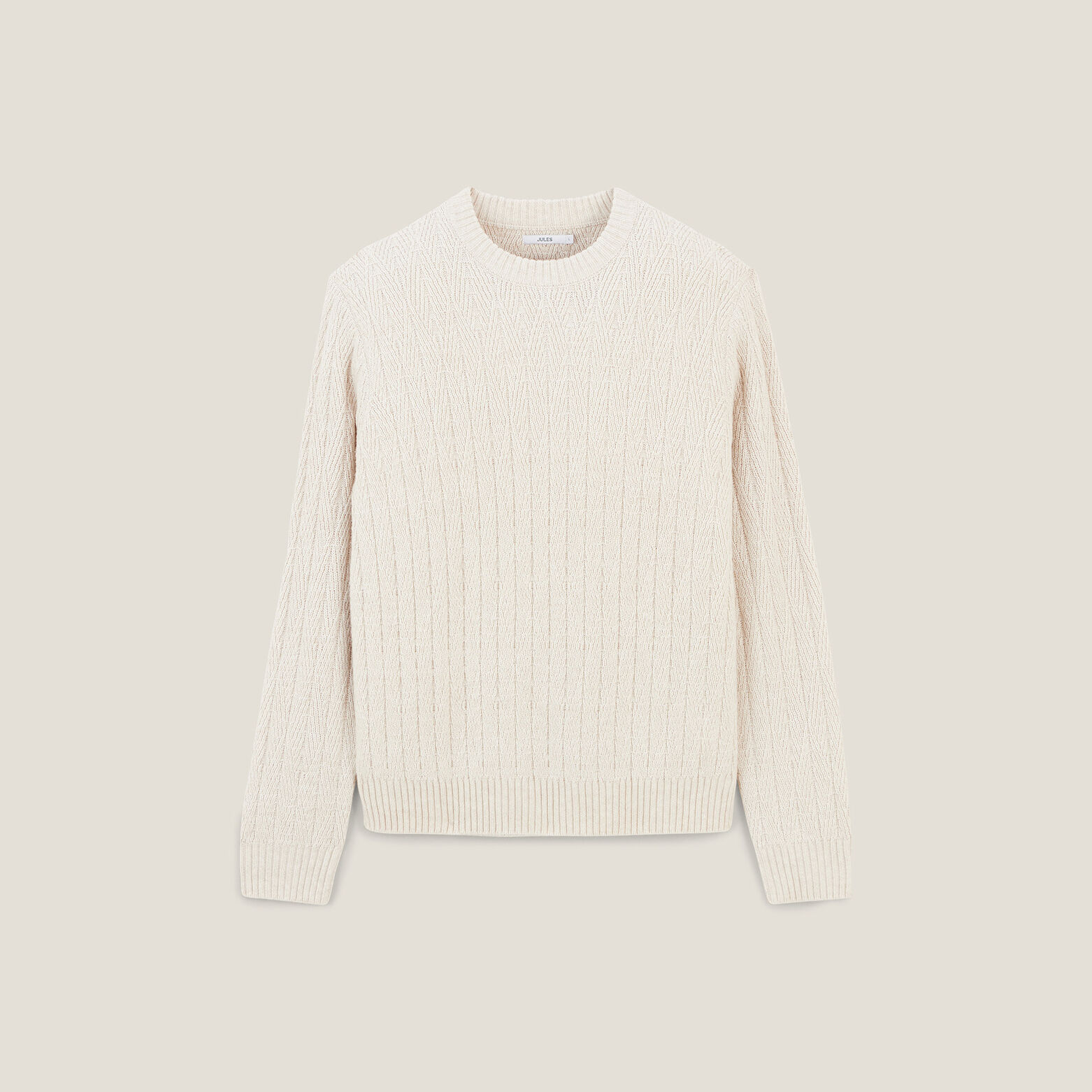 Pull col rond torsade