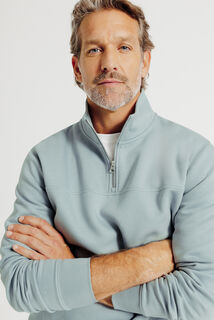 Sweat col montant zipp&eacute; uni