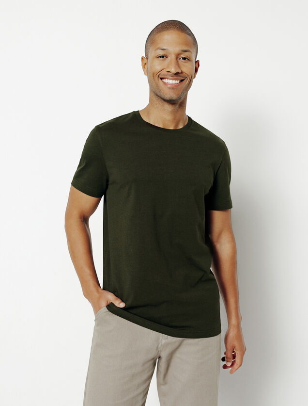 Tee shirt en coton col rond basique