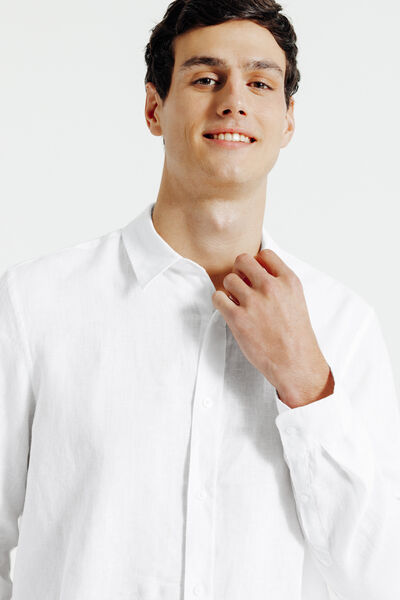 Effen hemd in linnen