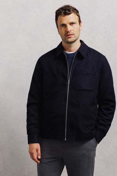 Veste col chemise zipp&eacute;e