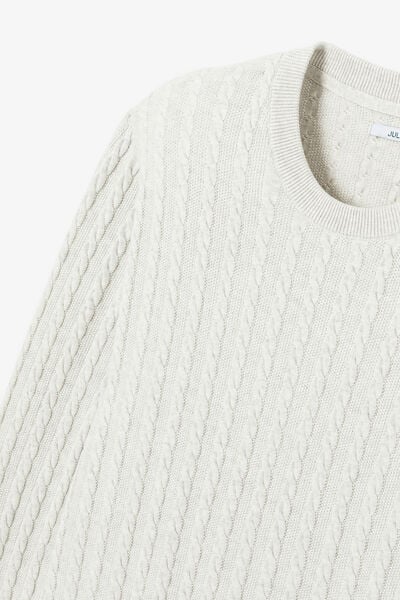 Pull col rond torsade