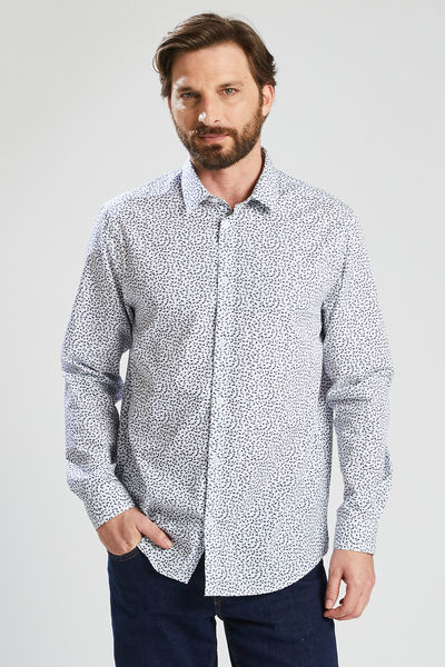 Regular hemd met geometrische print, katoen