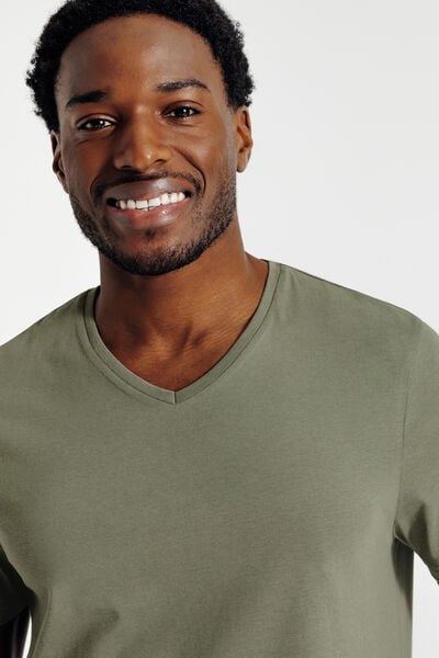 Tee shirt col V en coton