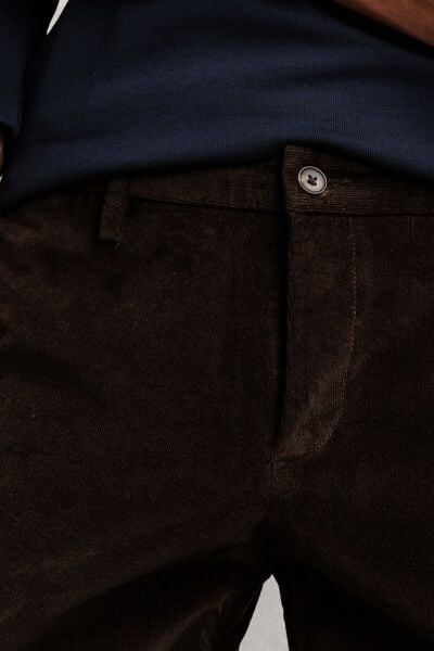 Pantalon chino straight en velours