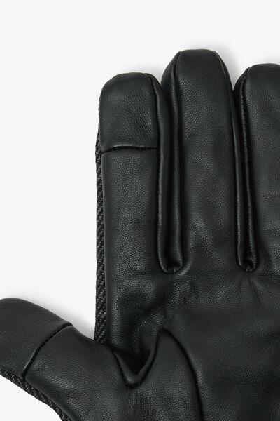 Gants en cuir et maille