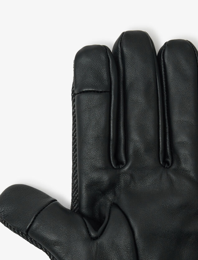 Gants en cuir et maille