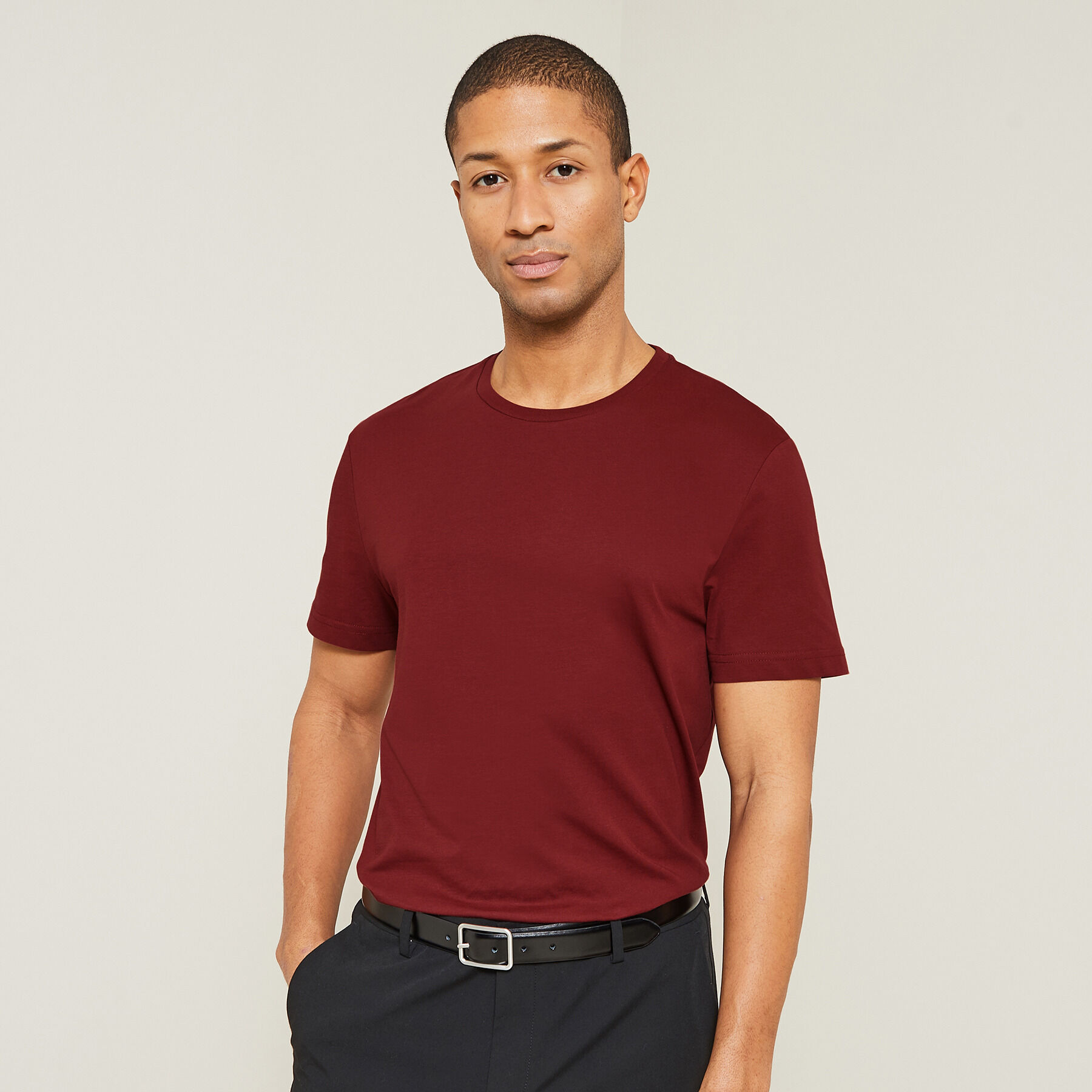 T shirt hotsell rouge bordeaux homme