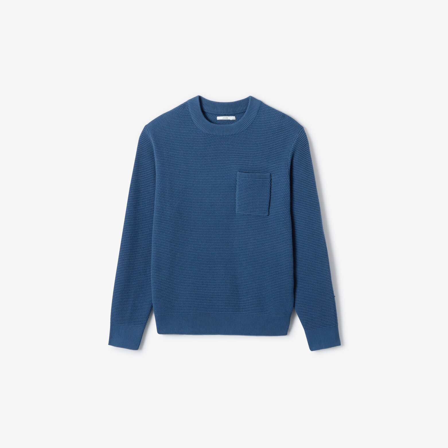 Pull col rond point de riz poche poitrine