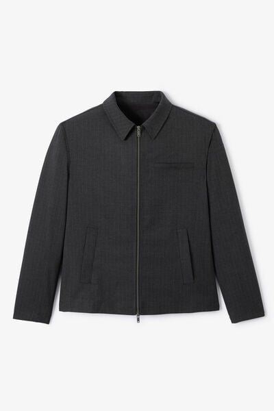 Veste zipp&eacute;e col chemise ray&eacute;e