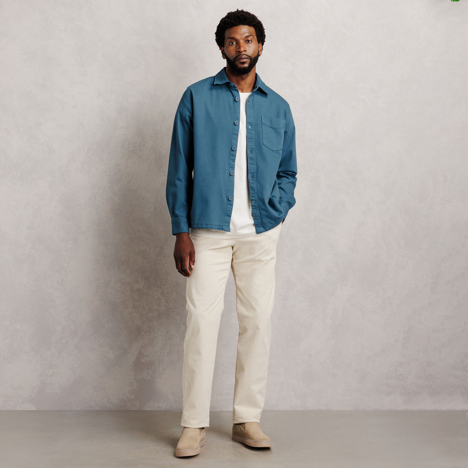 Surchemise regular col fran&ccedil;ais 100% coton