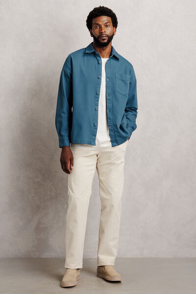Surchemise regular col fran&ccedil;ais 100% coton
