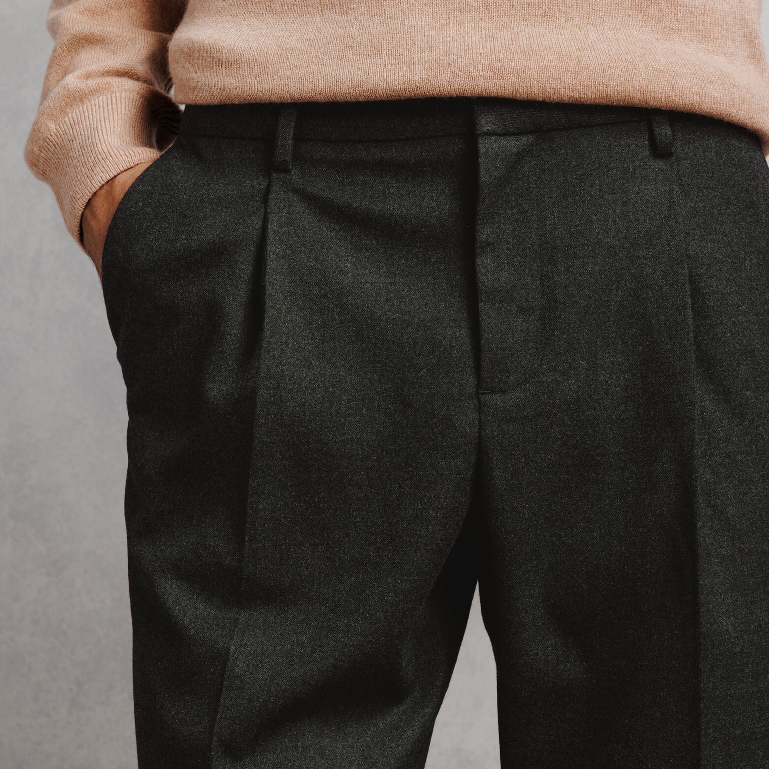 Pantalon tapered flanelle