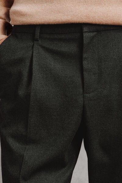 Pantalon tapered flanelle