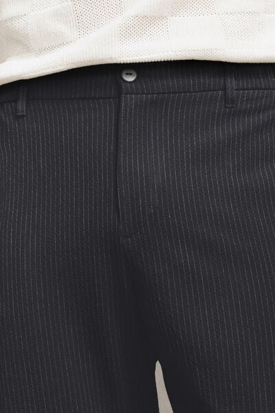 Gestreepte tapered seersucker broek