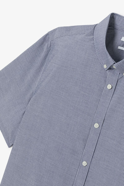 Chemisette en coton rayée col boutonné