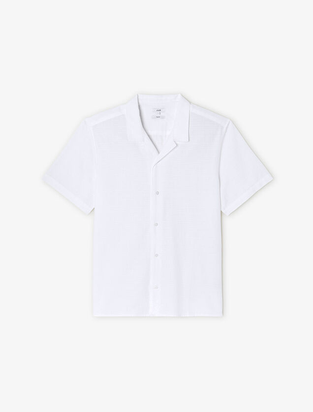 Chemisette en coton mati&egrave;re textur&eacute;e