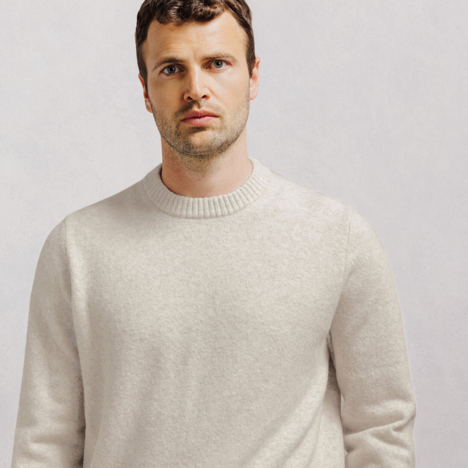 Pull col rond mousseux coton majoritaire