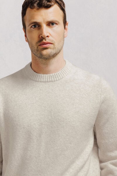 Pull col rond mousseux coton majoritaire