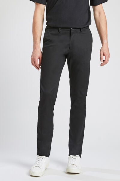 Pantalon chino slim #Simon mat en coton recyclé Noir