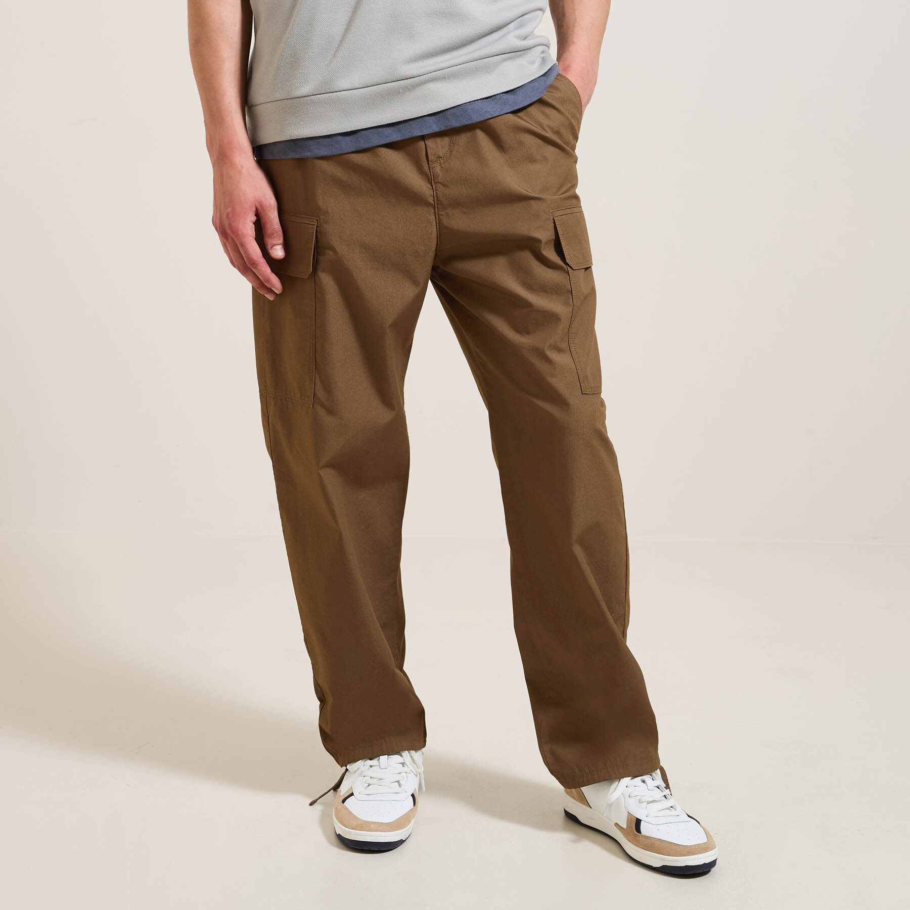 Pantalon cargo matiere technique Vert kaki Jules