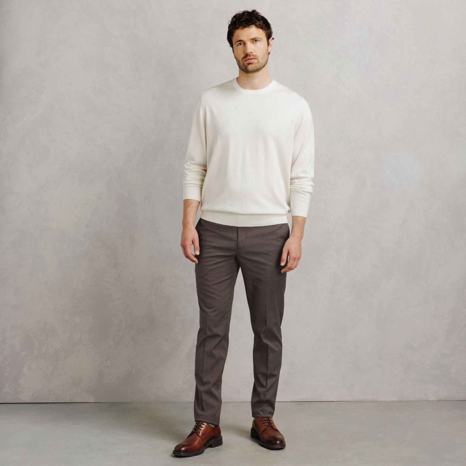 Pantalon de costume slim pied de puce