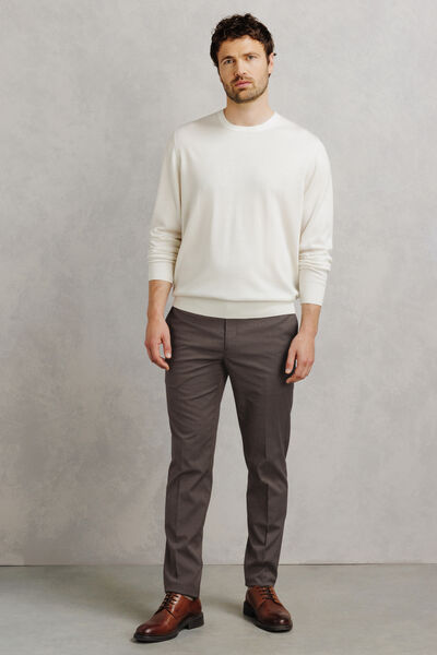 Pantalon de costume slim pied de puce