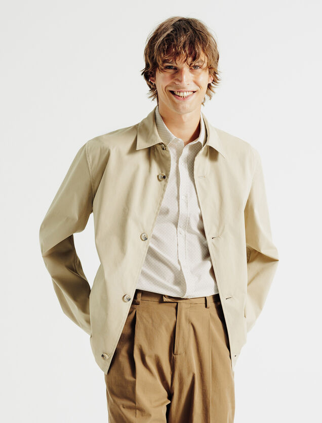 Chemisette en coton imprimé géométrique slim