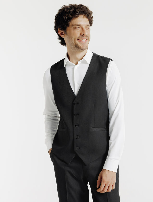 Effen slim kostuumgilet