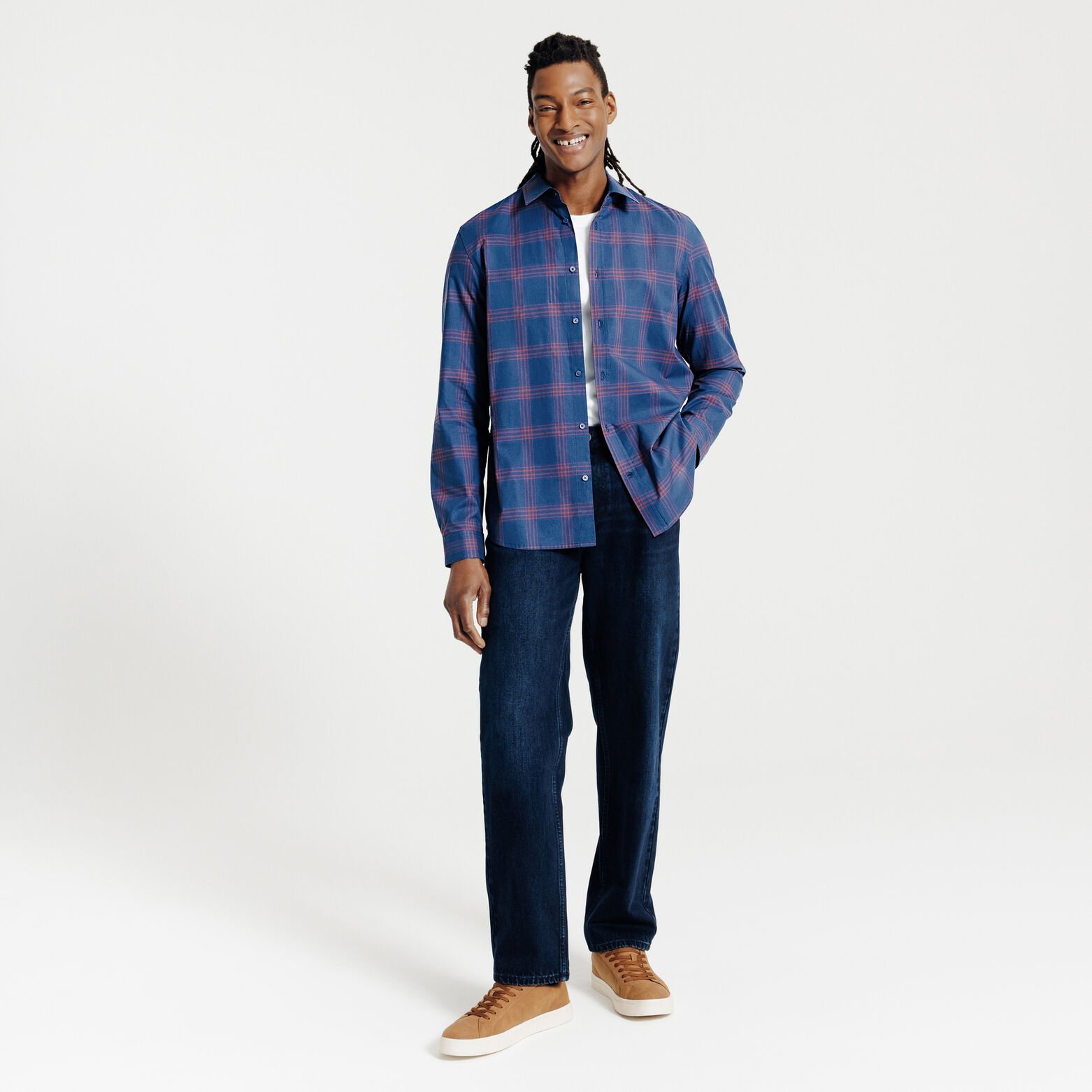 Regular fit geruite hemd in katoen