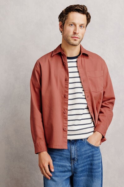 Surchemise regular col fran&ccedil;ais 100% coton