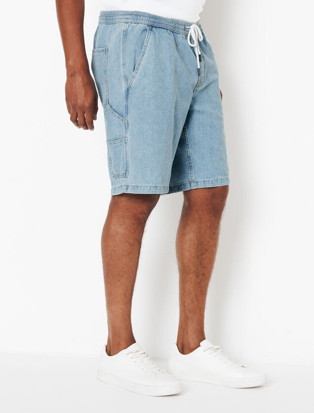 Short en jean détail charpentier