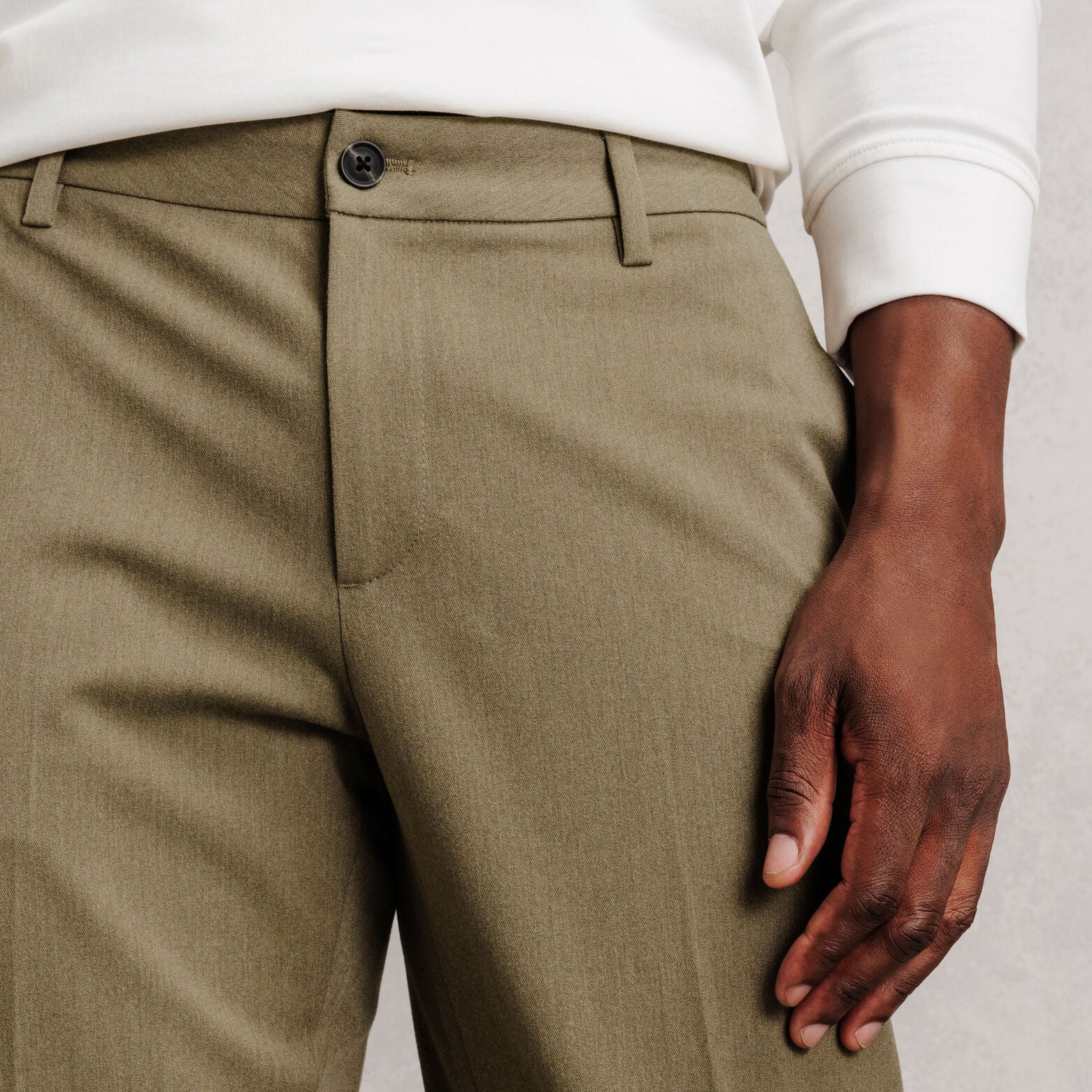 Pantalon chino slim en flanelle