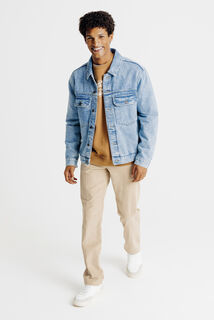 Straight fit chinobroek in fluweel