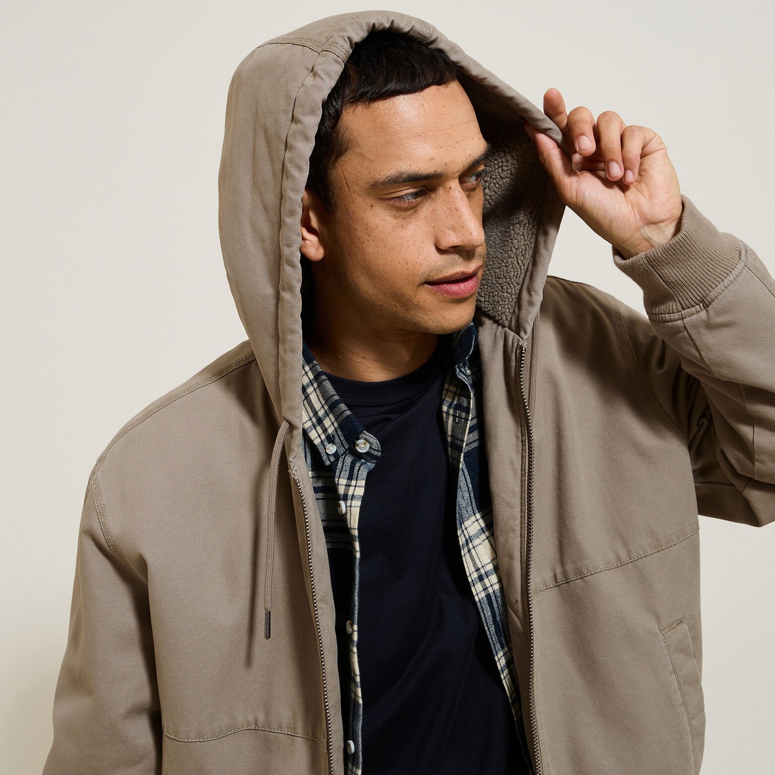 Blouson à capuche en coton