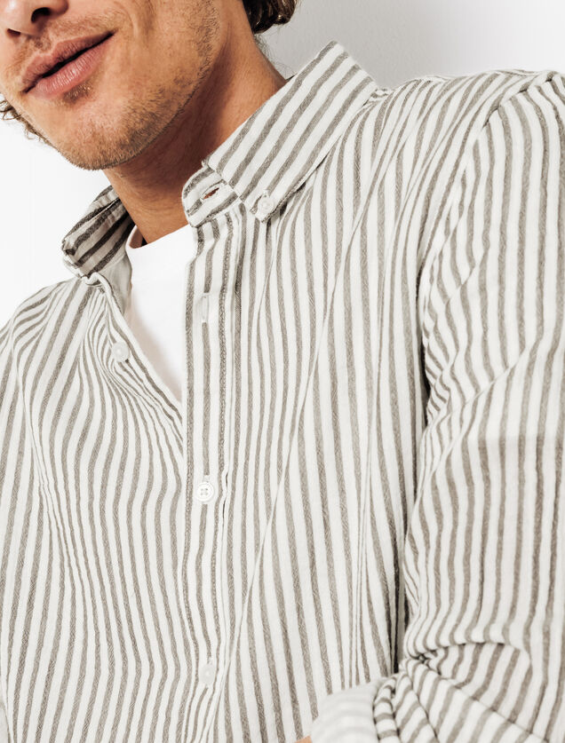 Chemise en gaze de coton ray&eacute;e
