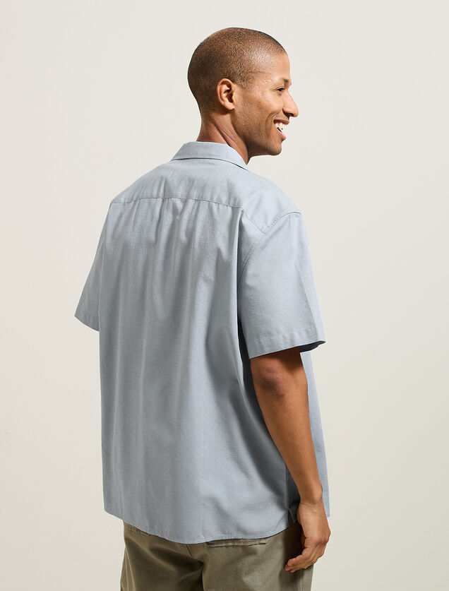 Chemisette en coton mati&egrave;re textur&eacute;e