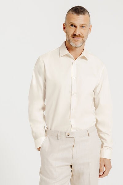 Chemise sans repassage en coton unie slim