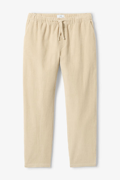 Pantalon tapered taille &eacute;lastiqu&eacute;e en velours