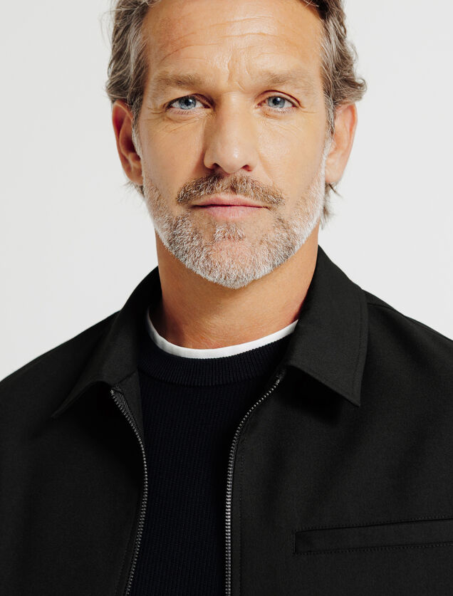 Veste zipp&eacute;e col chemise