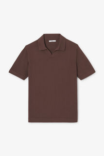 Polo en maille col resort jersey