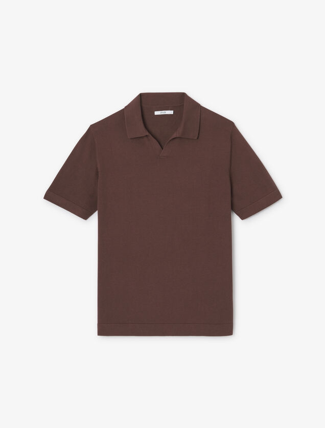Polo en maille col resort jersey