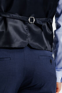Slim fit kostuumgilet met pied-de-puce-motief