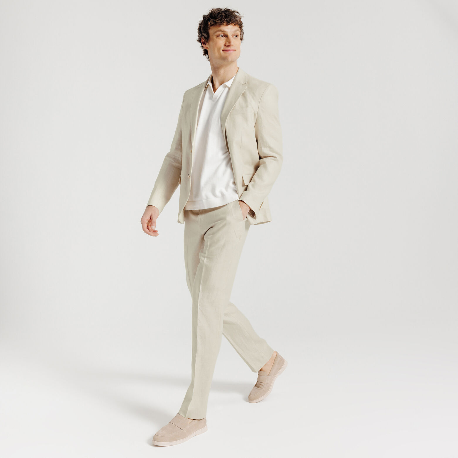 Pantalon de costume confort en lin