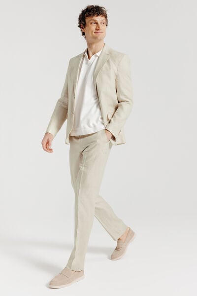 Costume 2 pi&egrave;ces confort 100% lin - Ecru