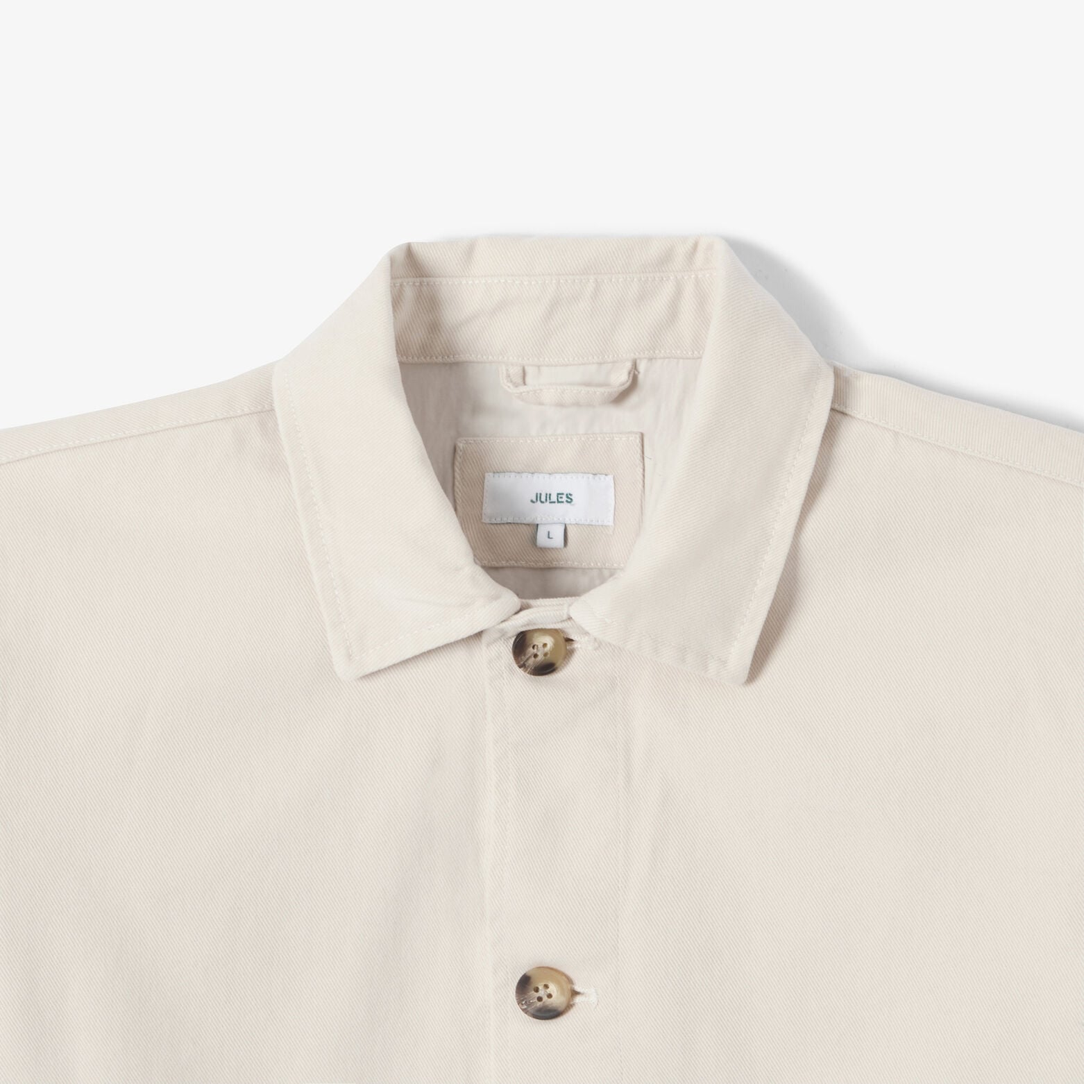 Veste boutonn&eacute;e col chemise 100% coton