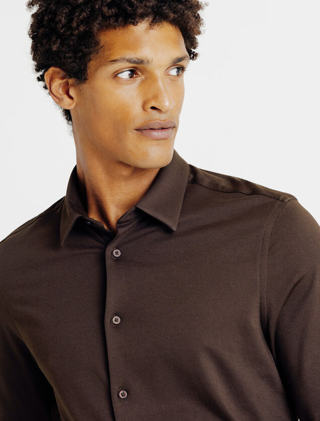 Chemise en maille coton slim